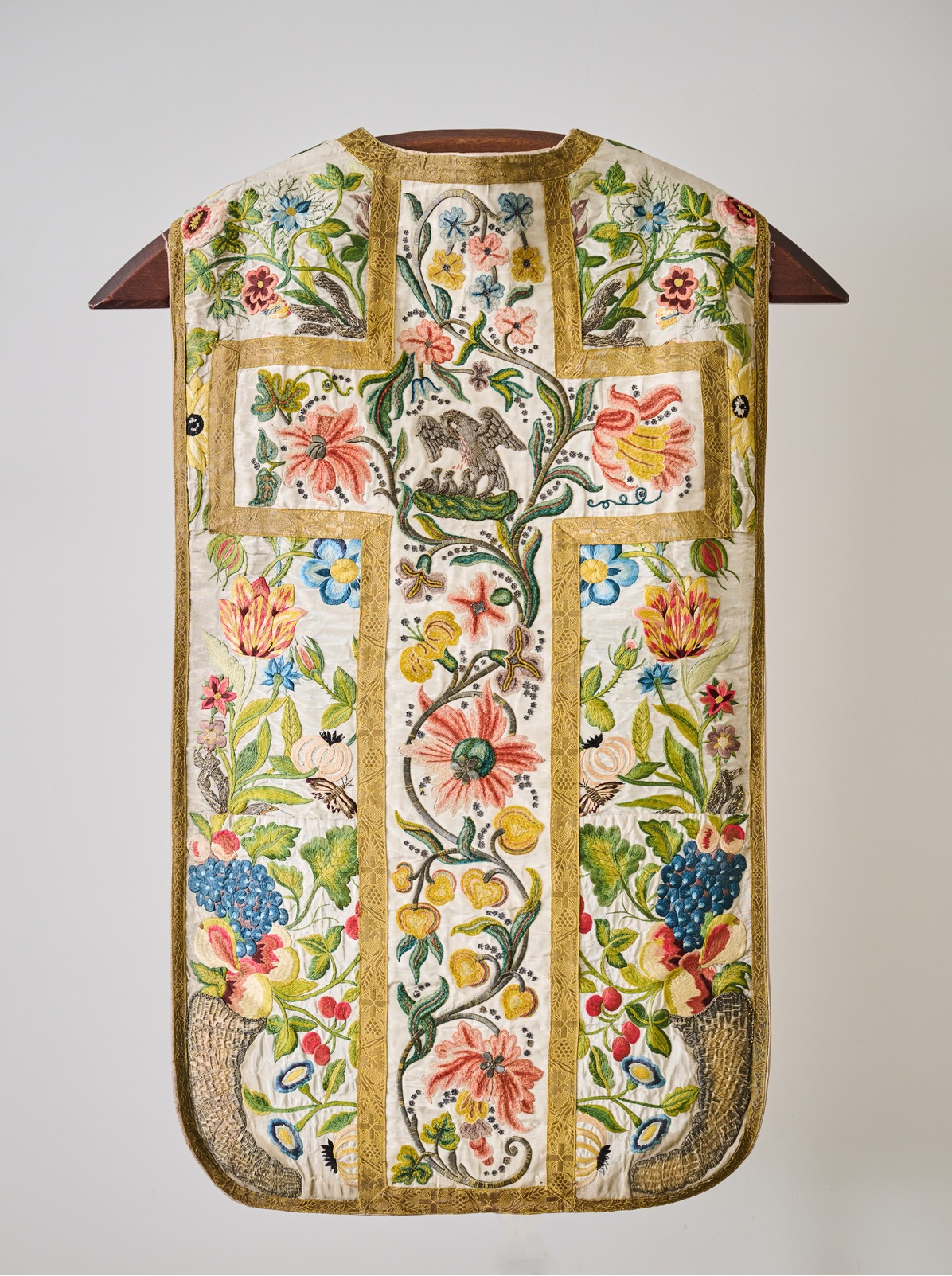 White baroque chasuble